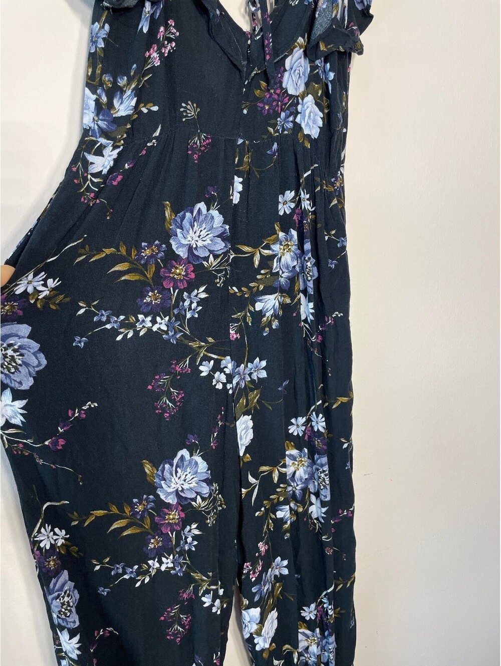 American Eagle Floral Jumpsuit Whimsigoth Festival Grunge S